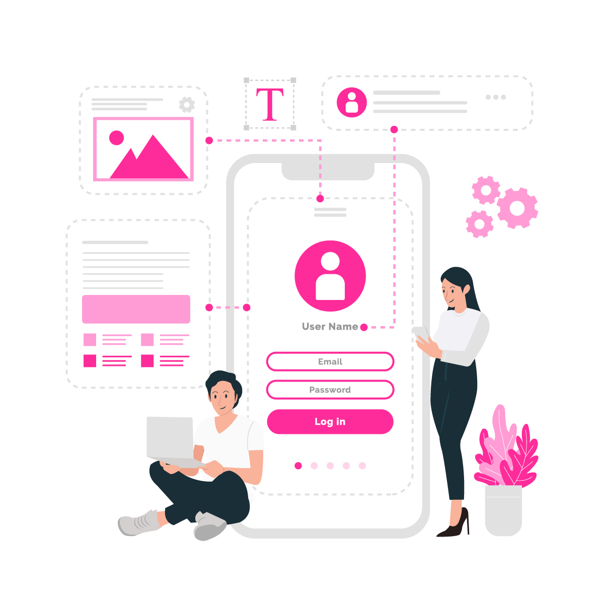UI/UX design service team at Biovus creating intuitive interfaces